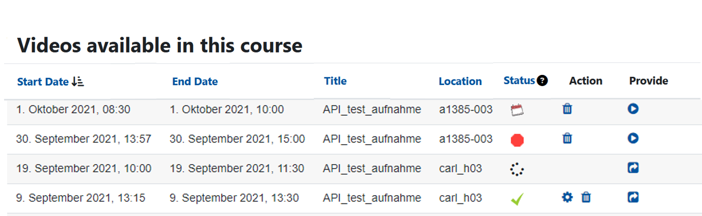 Screenshot Opencast Videos