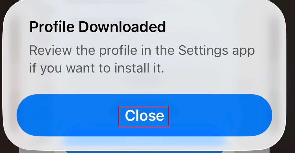 Pop-up Window Profile Loaded