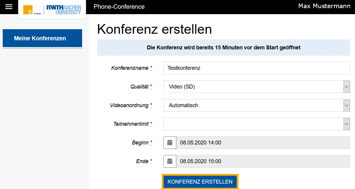Konferenz erstellen 2