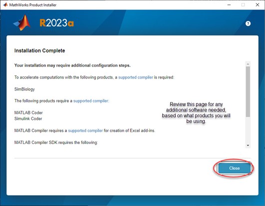 Successful installation Successful installation