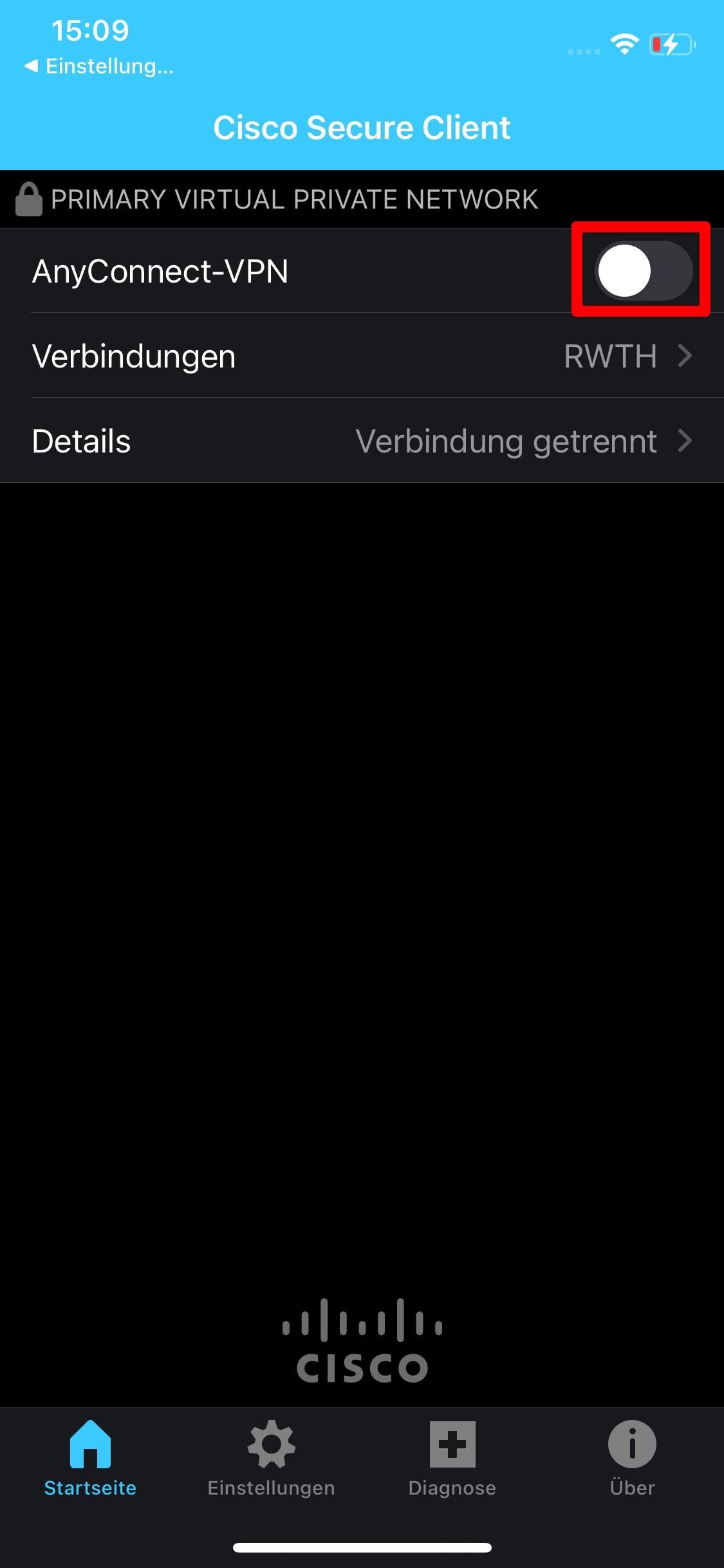 VPN-Verbindung einschalten VPN-Verbindung einschalten