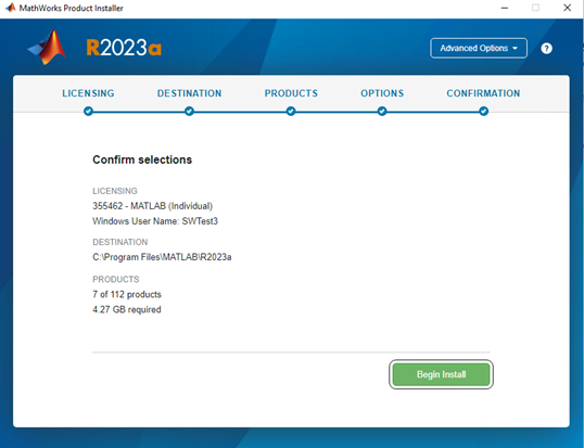 Confirming the installation Confirming the installation