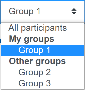 Dropdown list for group choice Screenshot dropdown list for group choice