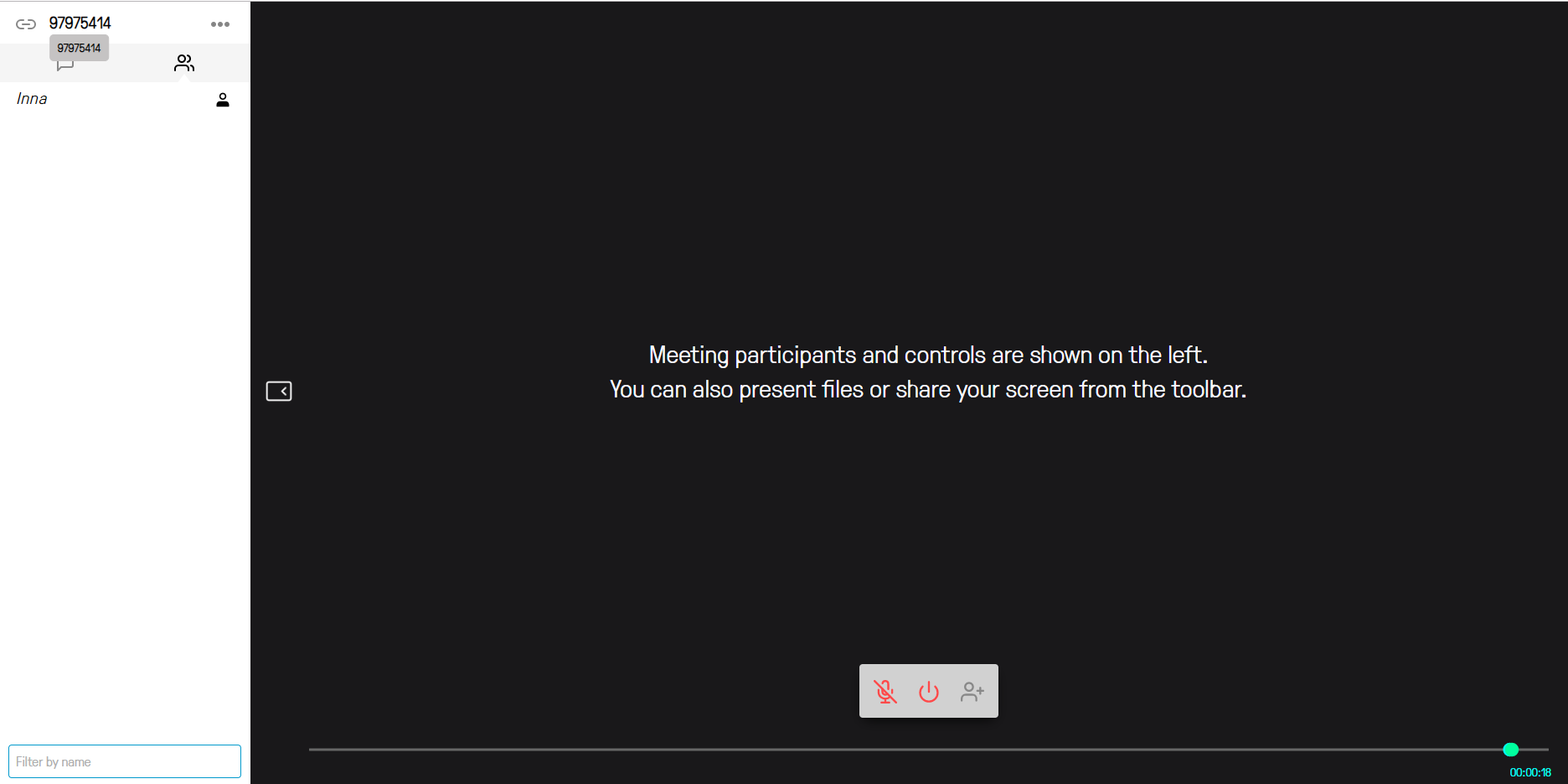 The picture shows a virtual meeting window The picture shows a virtual meeting window