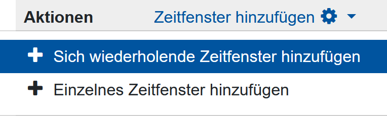 Zeitfensterauswahl im Scheduler. Dieses Bild zeigt die Zeitfensterauswahl im Scheduler.