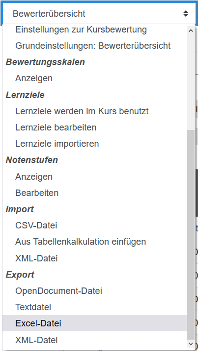 Screenshot: Teilnehmendenliste exportieren