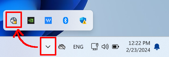 Open the Cisco Secure Client from the task bar