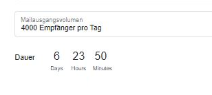 Option zum Setzen von Mailausgangsvolumen Option zum Setzen von Mailausgangsvolumen