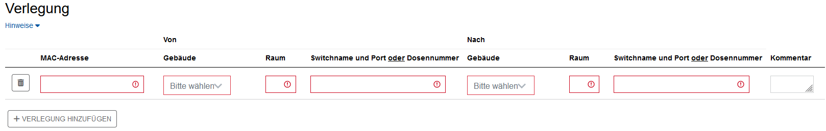 Verlegung