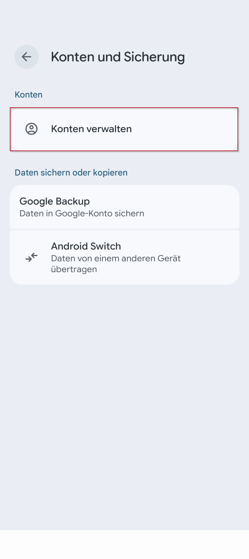 Konten verwalten