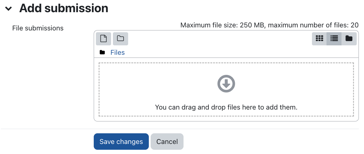 Section "Add submission" Section "Add submission"