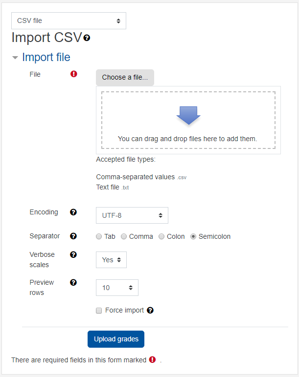 Import CSV Screenshot: Import CSV