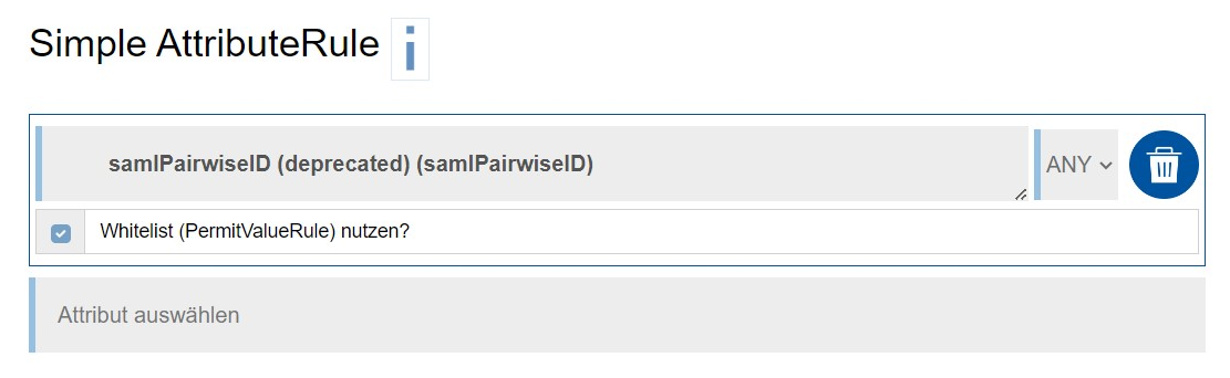 Screenshot des oben beschriebenen Abschnitts "Simple AttributeRule".