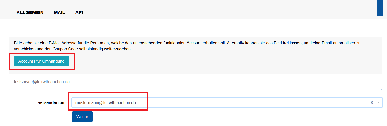 E-Mail-Adresse des neuen Besitzers eintragen E-Mail-Adresse des neuen Besitzers eintragen