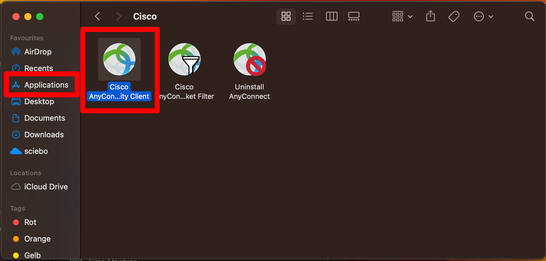 Launching Anyconnect
