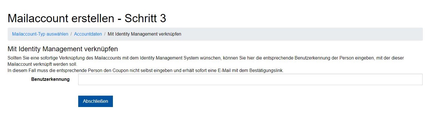 Account mit einem Benutzernamen verknüpfen Account mit einem Benutzernamen verknüpfen