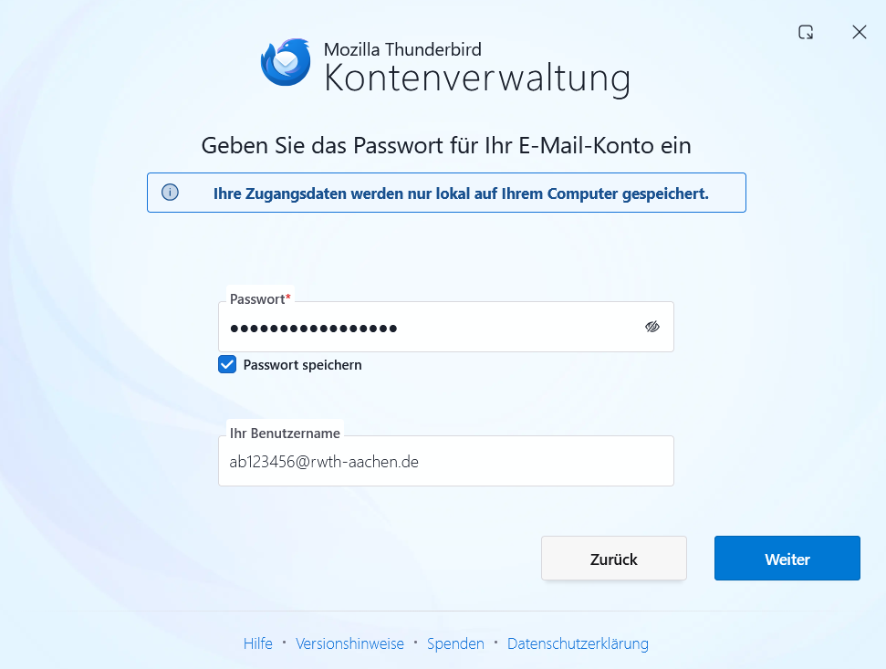 Passworteingabe