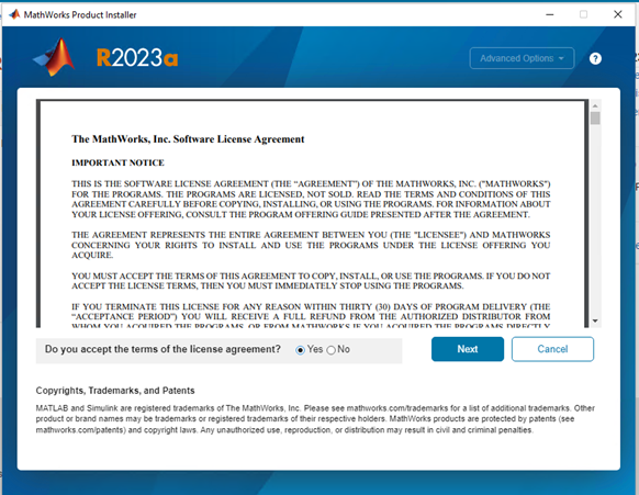 Accept the software license agreement Accept the software license agreement