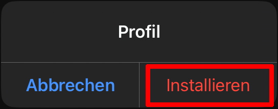 Das Profil installieren Das Profil installieren