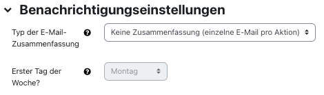 Benachrichtigungseinstellungen für StudentQuiz Benachrichtigungseinstellungen für StudentQuiz