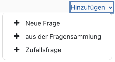 Fragen hinzufügen Fragen hinzufügen