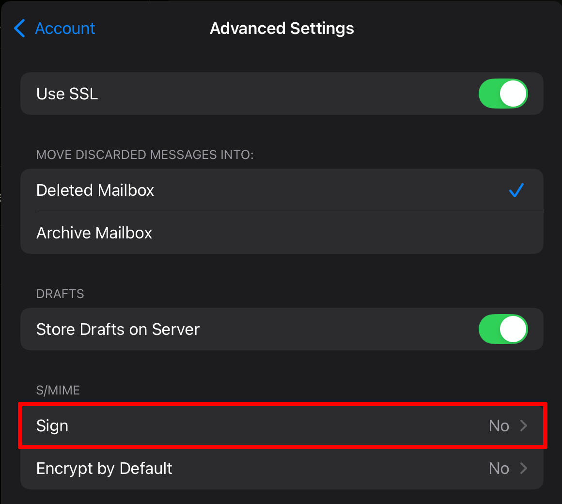 Open the sign option Open the sign option