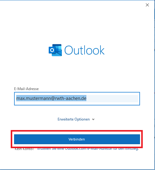 Das Feld zum Eintrage der E-Mal-Adresse Das Feld zum Eintrage der E-Mal-Adresse