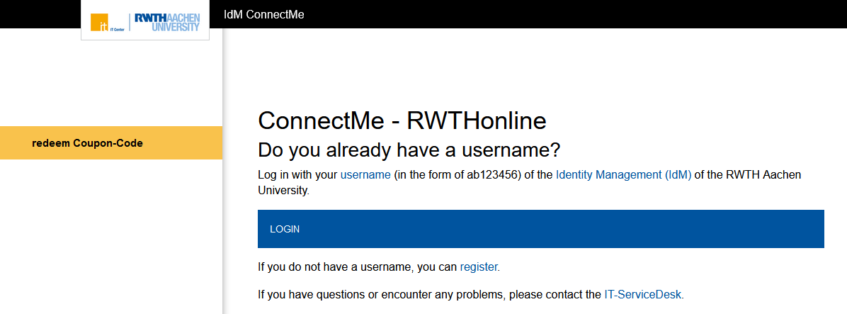login choice