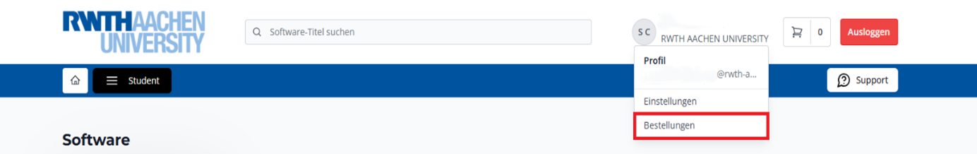 Bestellungen auswählen