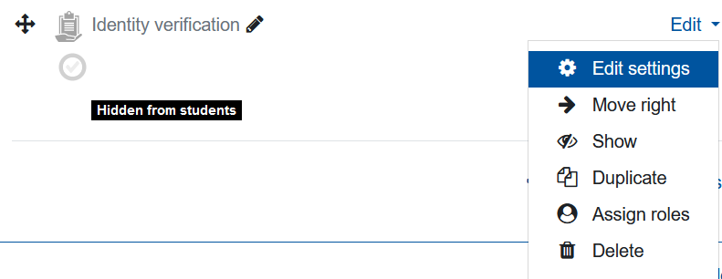 Option to make assignments visible Screenshot Option to show the assignments