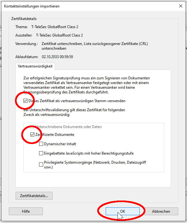 Kontakteinstellungen importieren Kontakteinstellungen importieren