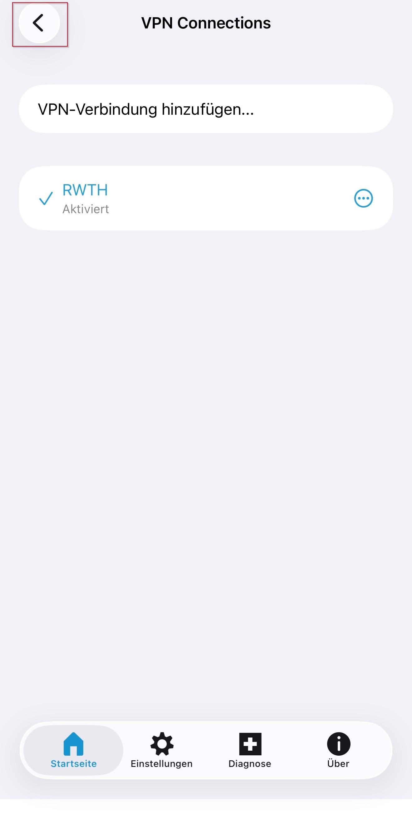 Cisco Secure Client App VPN-Verbindungsfenster