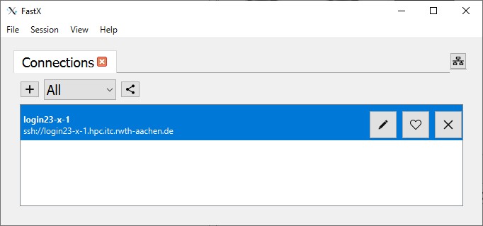 Remote Desktop instructions. Just configured connection is shown.