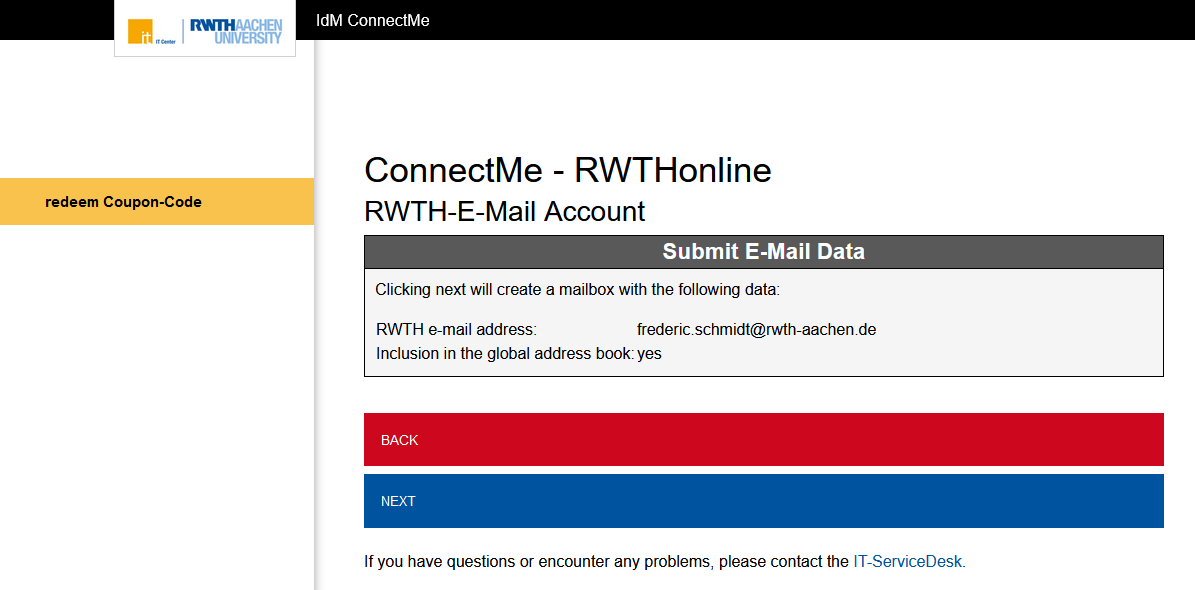 Confirm email address