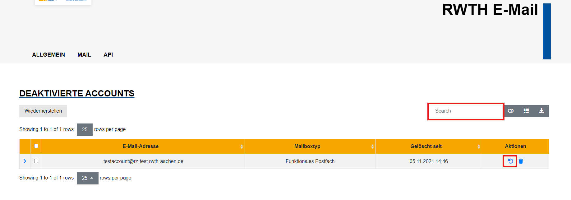 Deaktivierte Accounts Deaktivierte Accounts