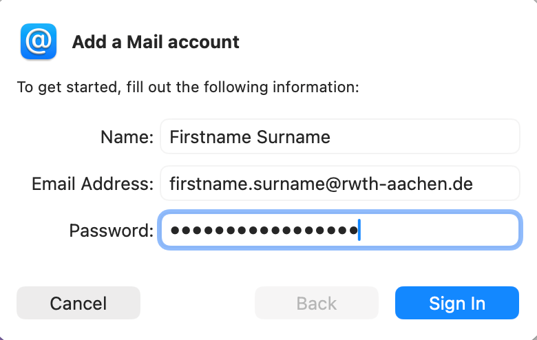 Add a Mail account