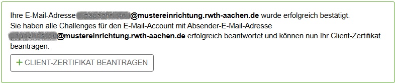 Bestätigung der E-Mail-Adresse Bestätigung der E-Mail-Adresse
