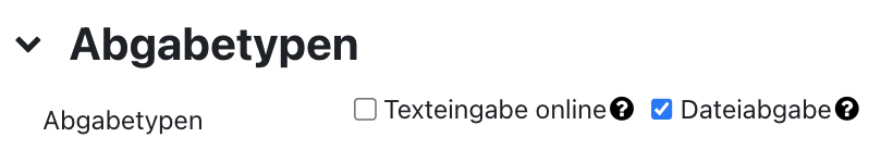 Abschnitt "Abgabetypen" Abschnitt "Abgabetypen"