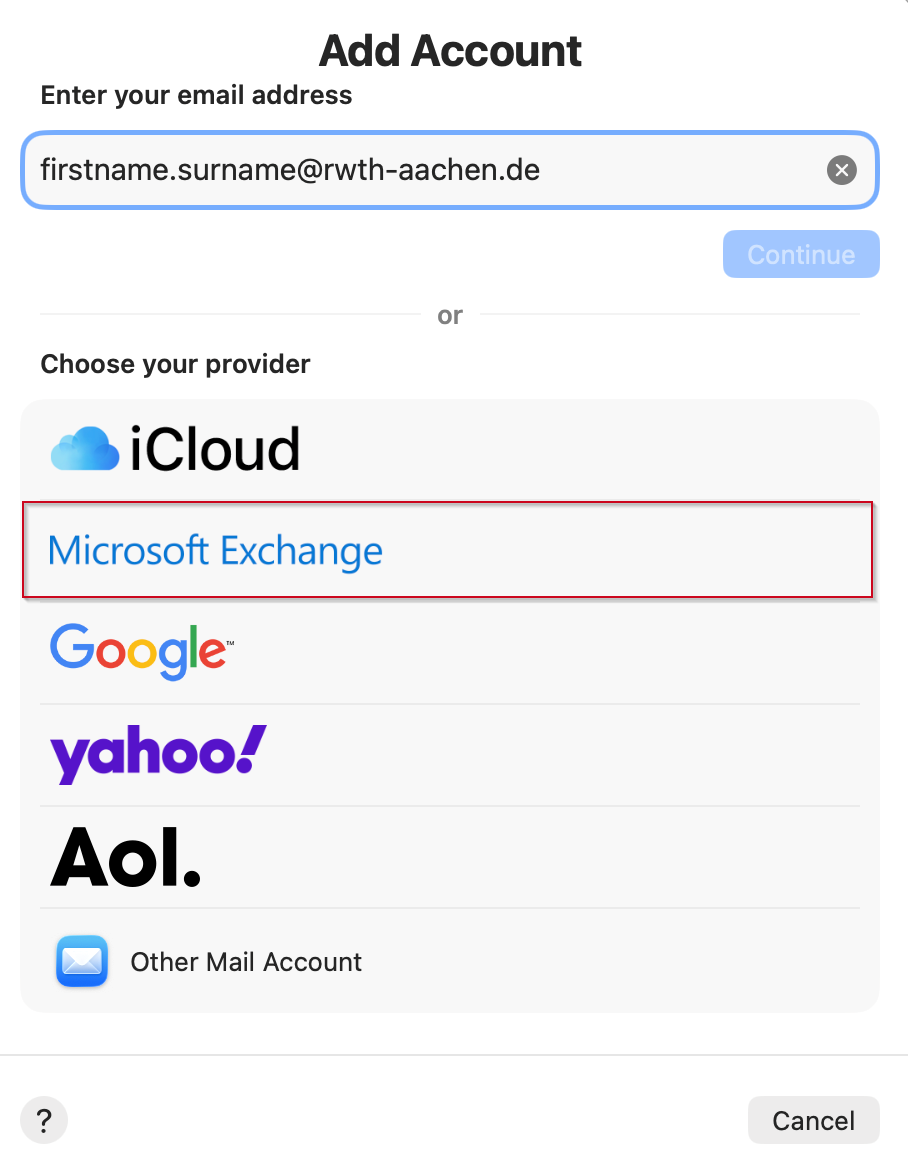 Microsoft exchange