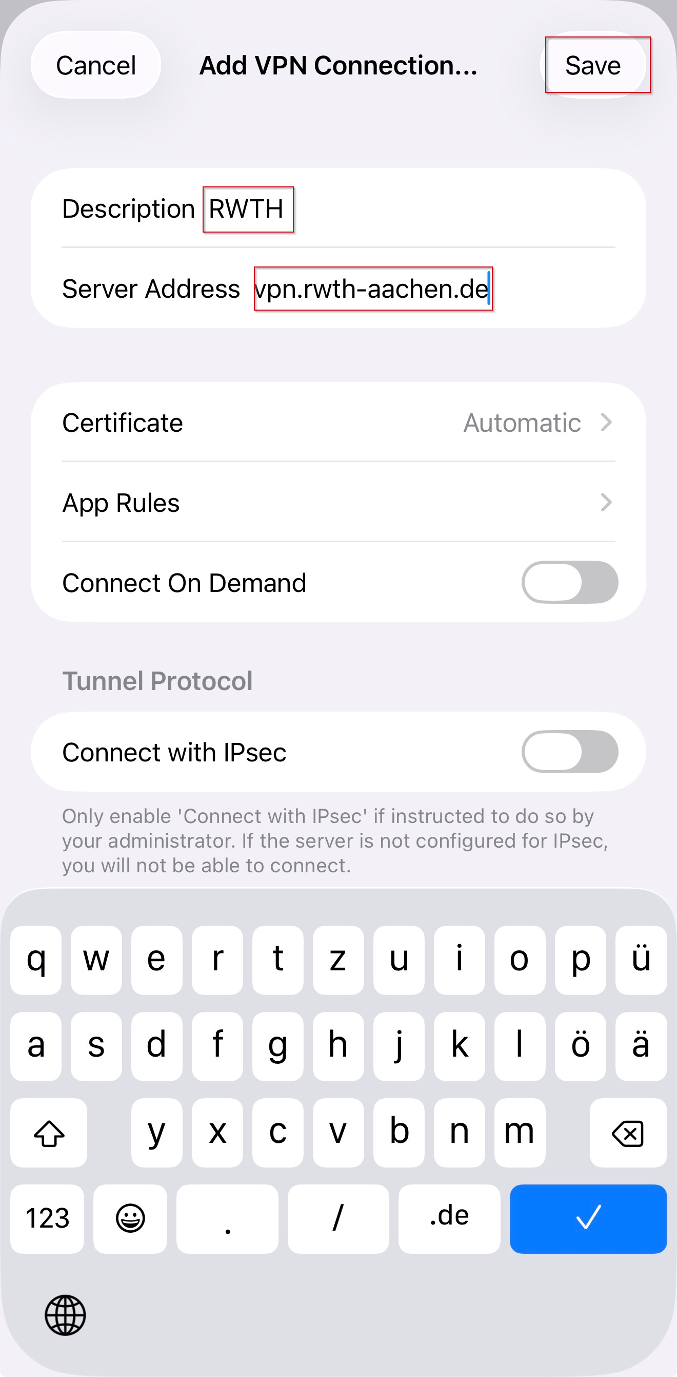 Cisco Secure Client App VPN Connection Window