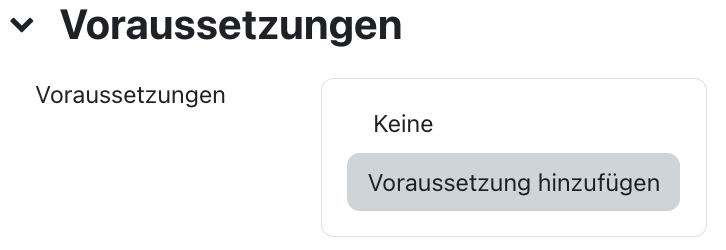Abschnitt Voraussetzungen Abschnitt Voraussetzungen