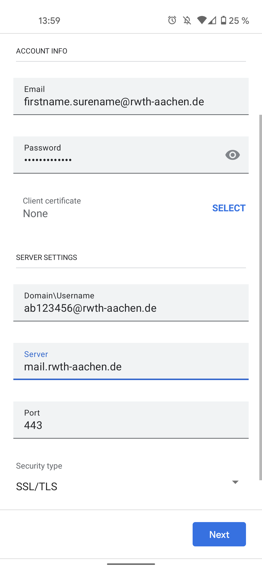 E-Mail Konfiguration