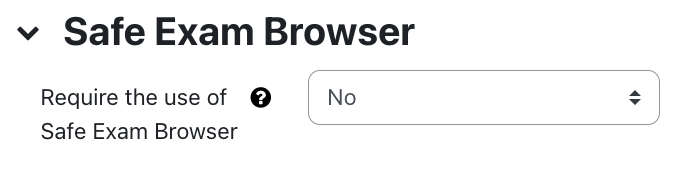 Safe Exam Browser setting for quiz Safe Exam Browser setting for quiz