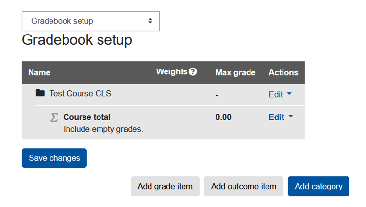 catagory to the gradebook setup Screenshot Add catagory to the gradebook setup
