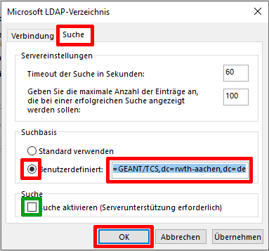 Sucheinstellungen Sucheinstellungen