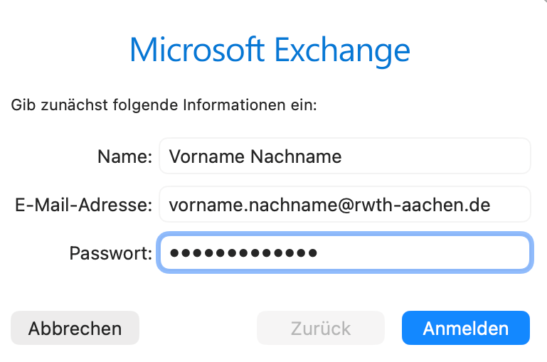 Passwort eingeben