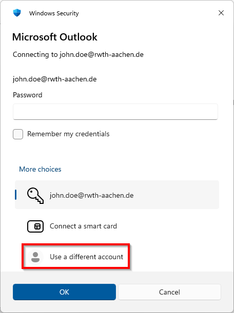Use a different account