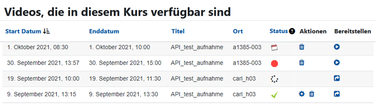 Screenshot Opencast-Videos