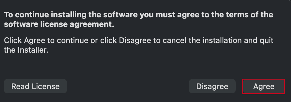 Continue the installation