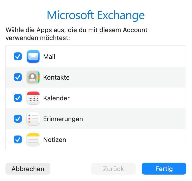 Apps auswählen